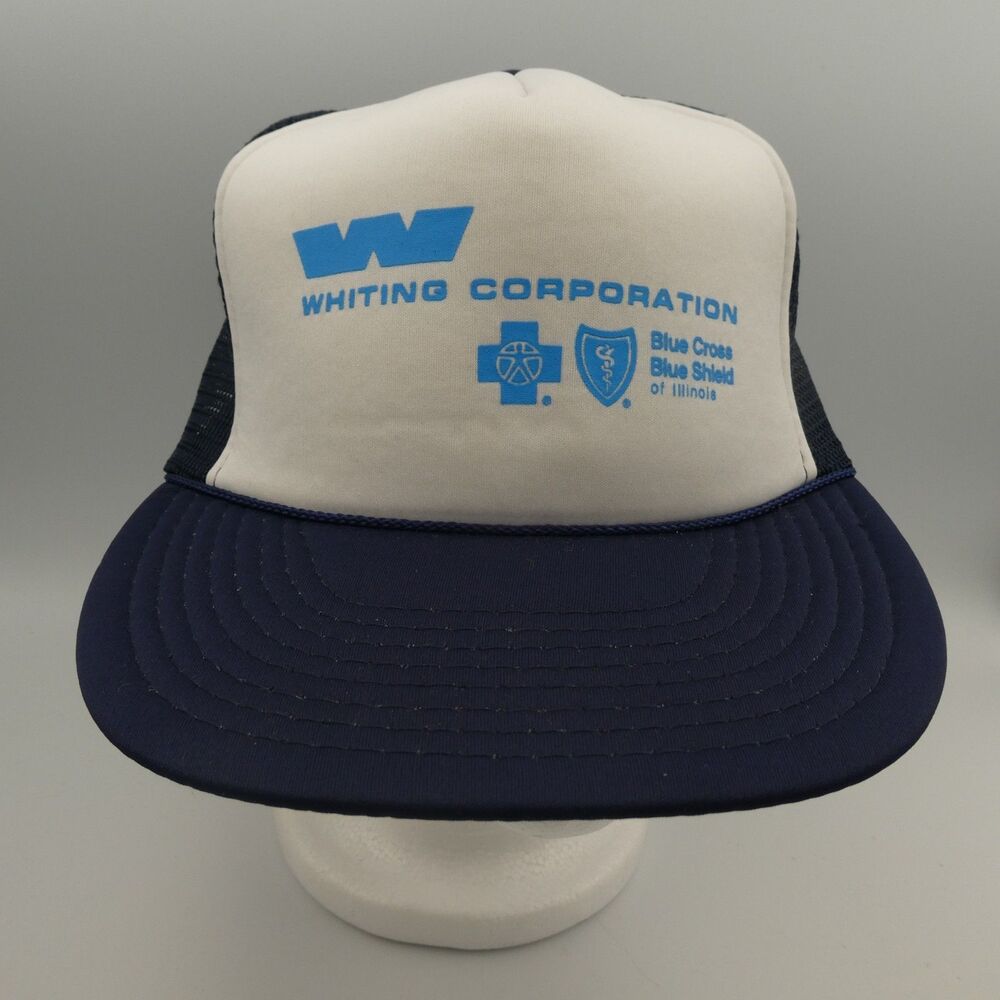 NOS Vintage Whiting Corporation Blue Cross Blue Shield Illinois Trucker Hat